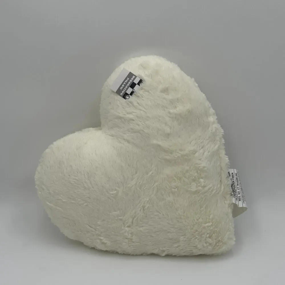 Target Bullseye Playground White Heart Plush Throw Pillow‎ 14x14 Decorative NEW